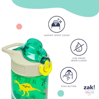 Foto 5 | Botella De Agua Zak Designs Sage Minecraft Kids De 480 Ml Con Pajita - Venta Internacional.