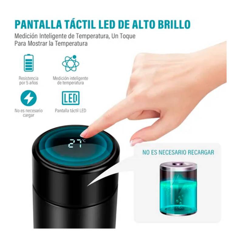 Foto 3 pulgar | Botella Térmica Portátil Inteligente De Acero Inoxidable De 500 Ml - Venta Internacional.