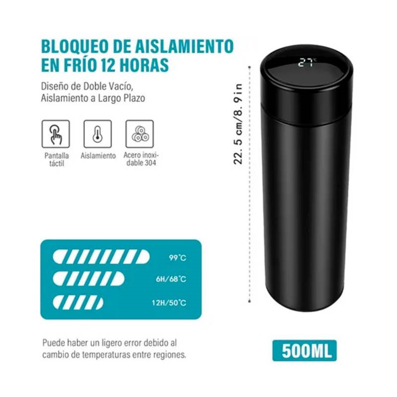 Foto 4 pulgar | Botella Térmica Portátil Inteligente De Acero Inoxidable De 500 Ml - Venta Internacional.