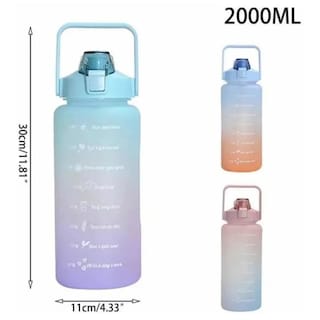 Foto 2 | Botella De Agua Motivational De 2 Litros, 2000 Ml, Sin Bpa Y Pajita - Venta Internacional.