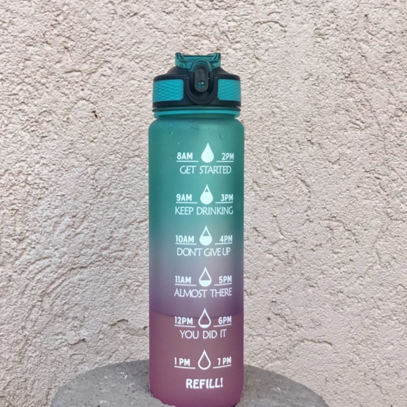 Foto 3 pulgar | Marcador De Horarios Para Botellas De Agua, 1 Litro, Sin Bpa, Verde Y Rosa - Venta Internacional.