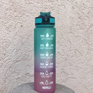 Foto 2 | Marcador De Horarios Para Botellas De Agua, 1 Litro, Sin Bpa, Verde Y Rosa - Venta Internacional.