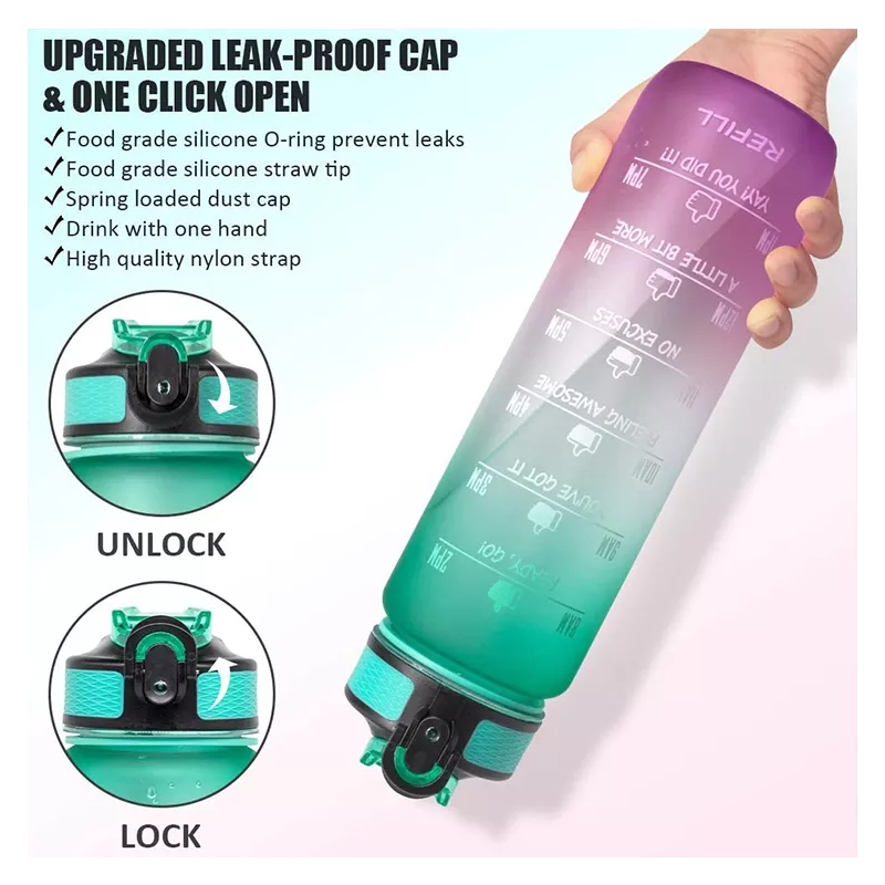 Foto 5 pulgar | Marcador De Horarios Para Botellas De Agua, 1 Litro, Sin Bpa, Verde Y Rosa - Venta Internacional.