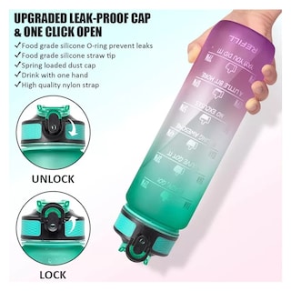 Foto 4 | Marcador De Horarios Para Botellas De Agua, 1 Litro, Sin Bpa, Verde Y Rosa - Venta Internacional.