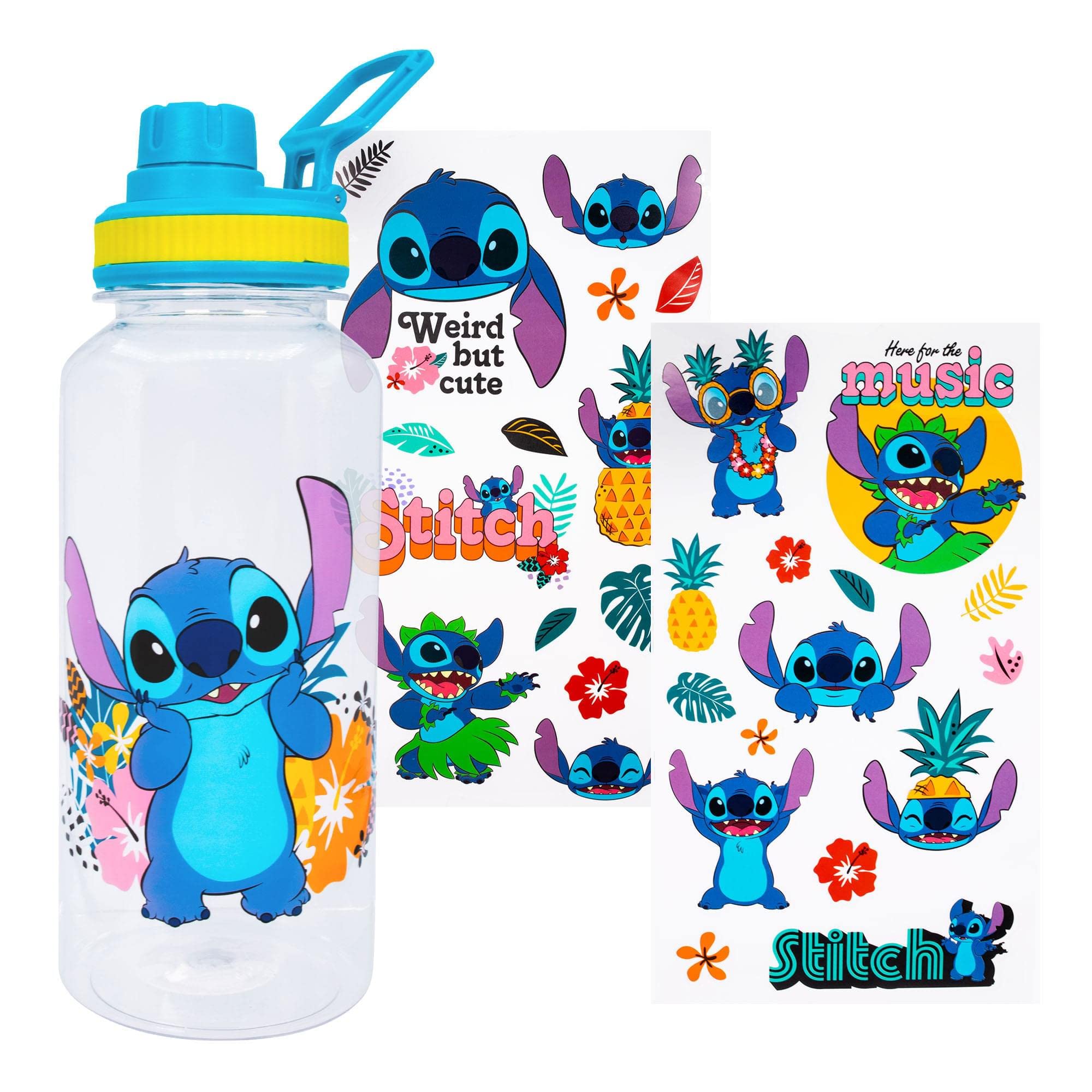 Foto 2 pulgar | Botella De Agua Silver Buffalo Lilo And Stitch De 950 Ml Con Pegatinas - Venta Internacional.