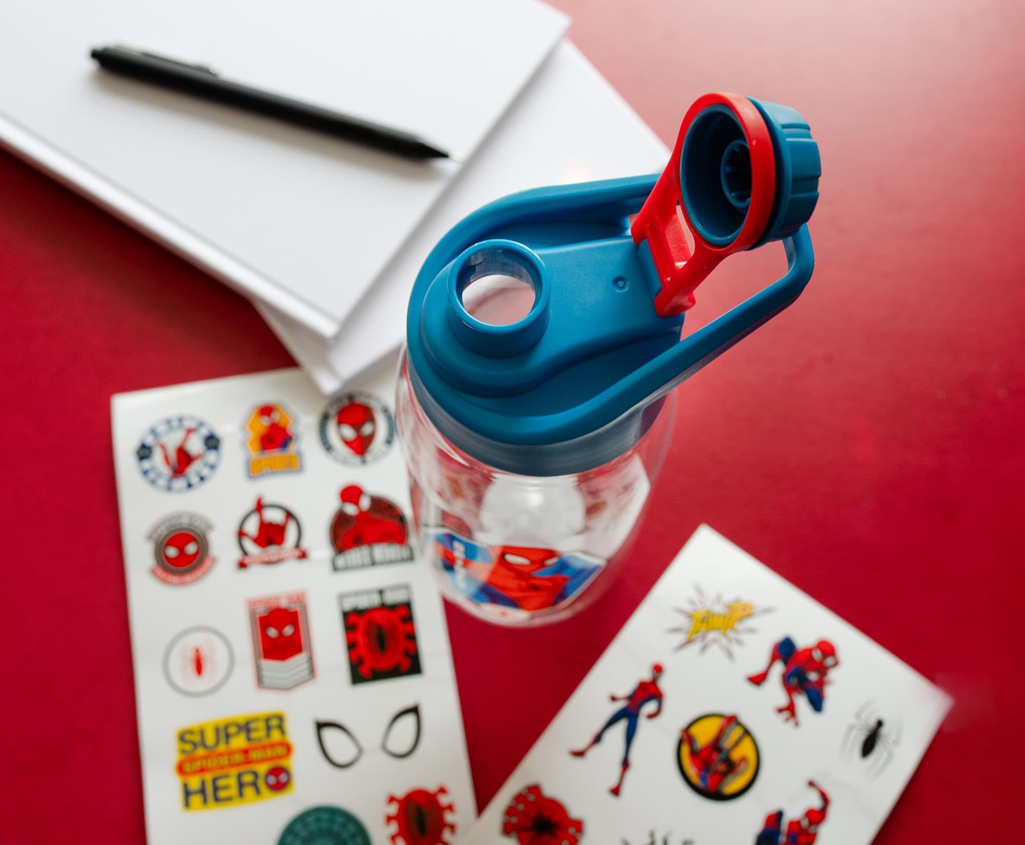 Foto 6 pulgar | Botella De Agua Deportiva Spider-man De 600 Ml Con Juego De Pegatinas - Venta Internacional.