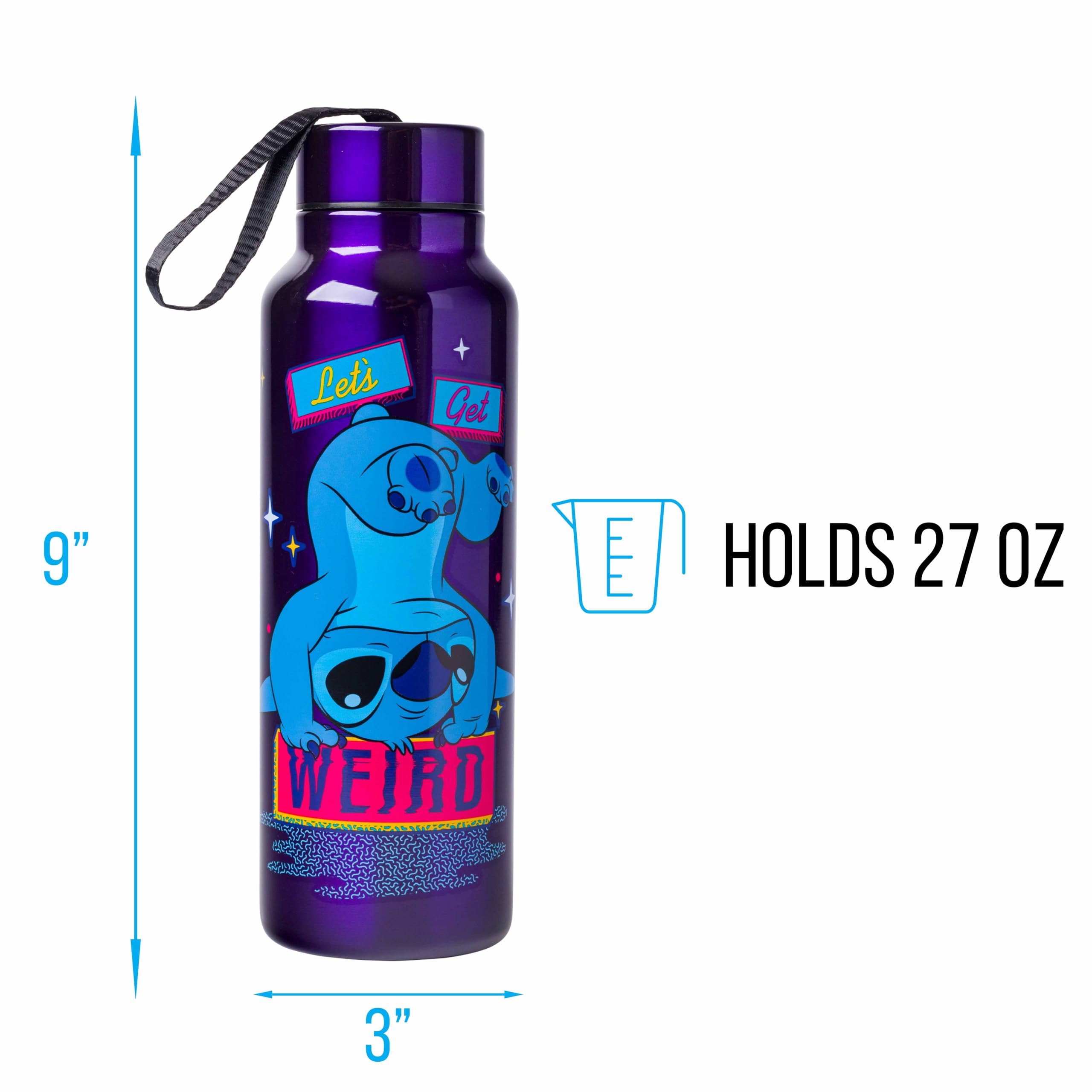 Foto 5 pulgar | Botella De Agua Silver Buffalo Lilo & Stitch De Acero Inoxidable De 800 Ml - Venta Internacional.