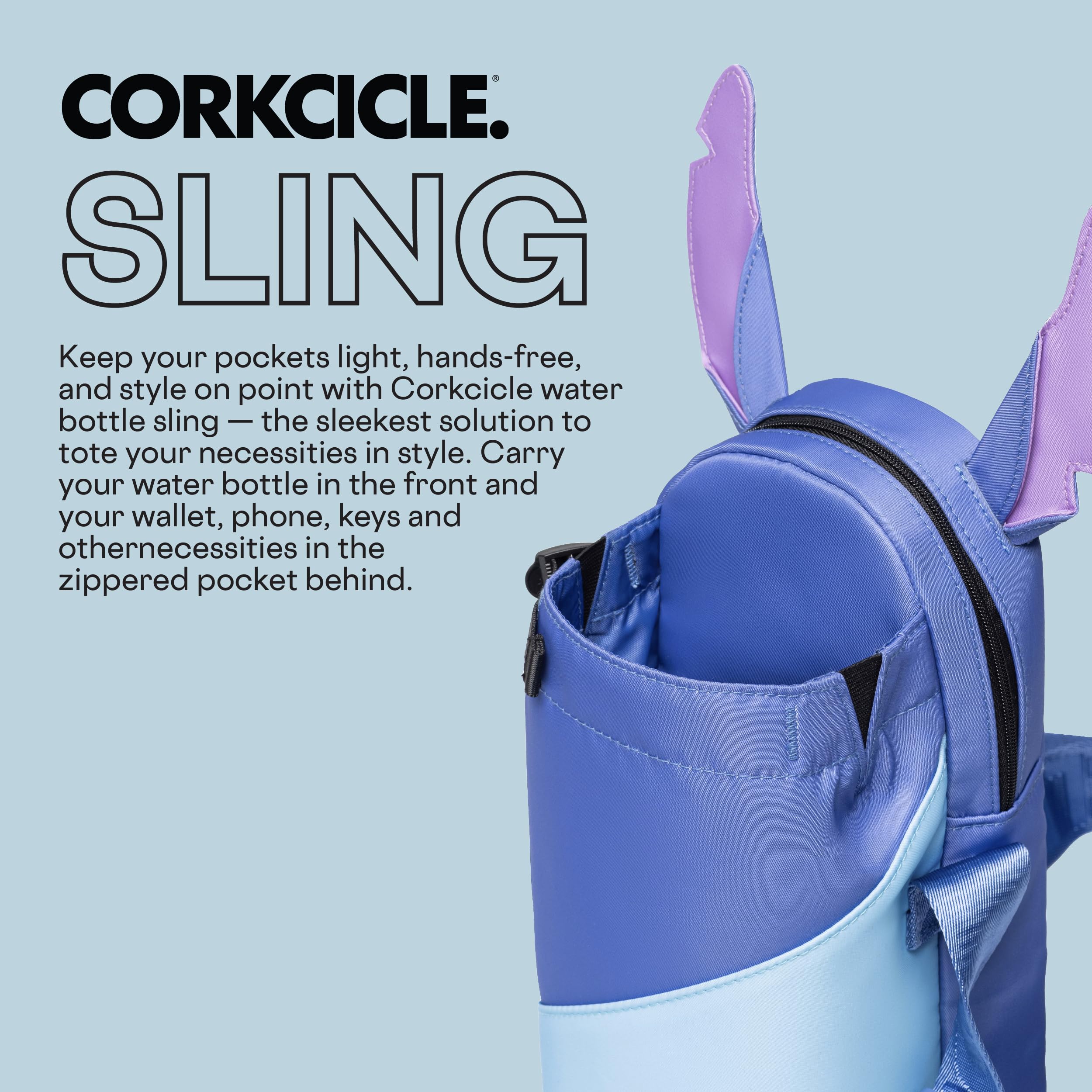 Foto 3 pulgar | Bandolera Para Botellas De Agua Corkcicle X Disney Stitch Crossbody - Venta Internacional.