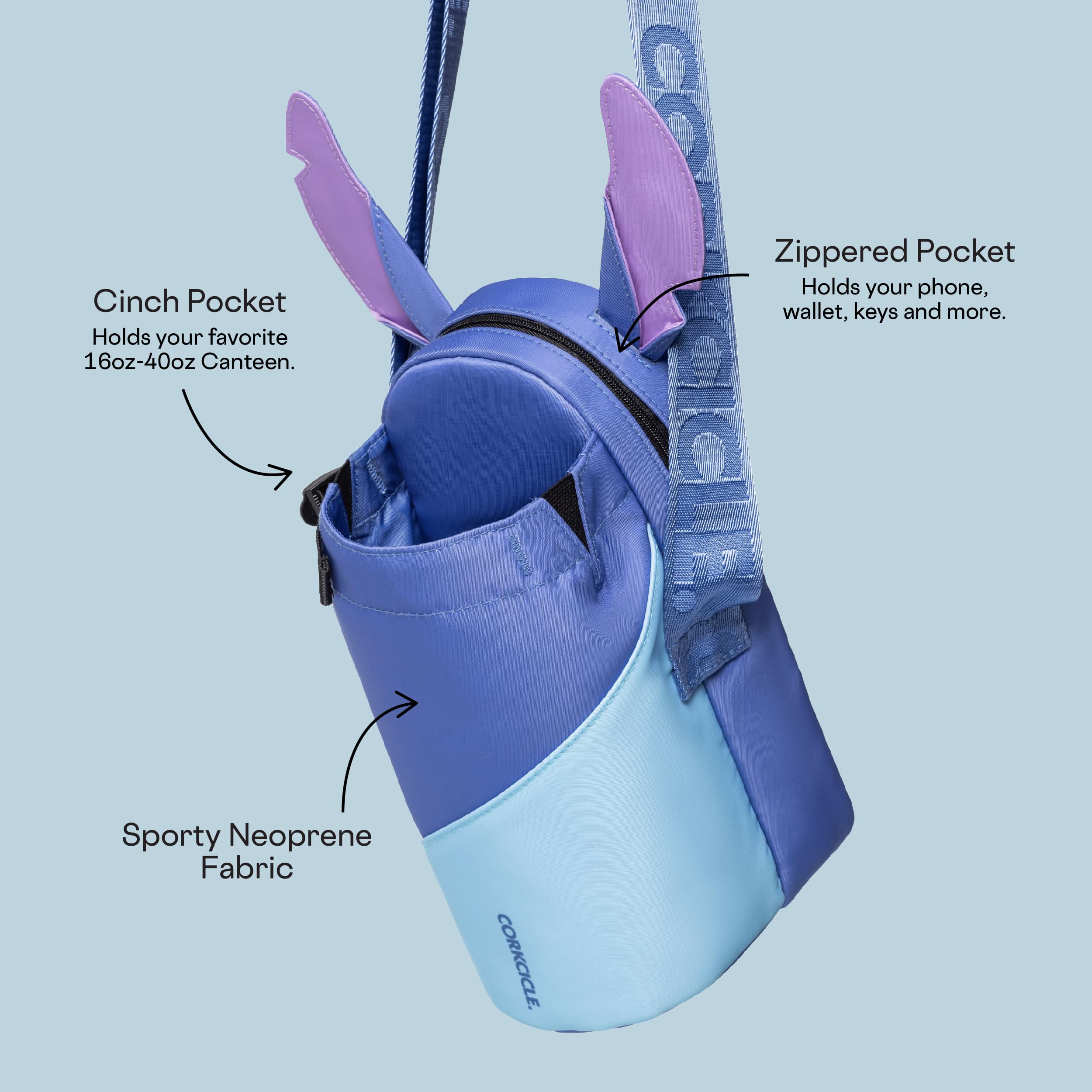 Foto 4 | Bandolera Para Botellas De Agua Corkcicle X Disney Stitch Crossbody - Venta Internacional.