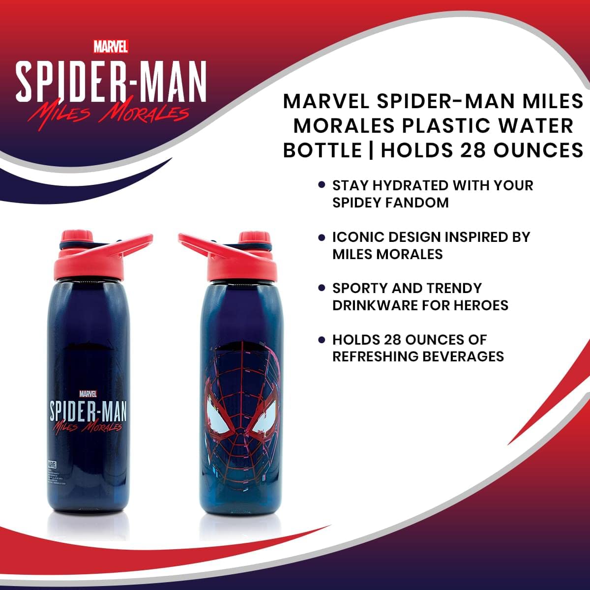 Foto 8 pulgar | Botella De Agua Deportiva Spider-man Miles Morales 800 Ml Sin Bpa - Venta Internacional.