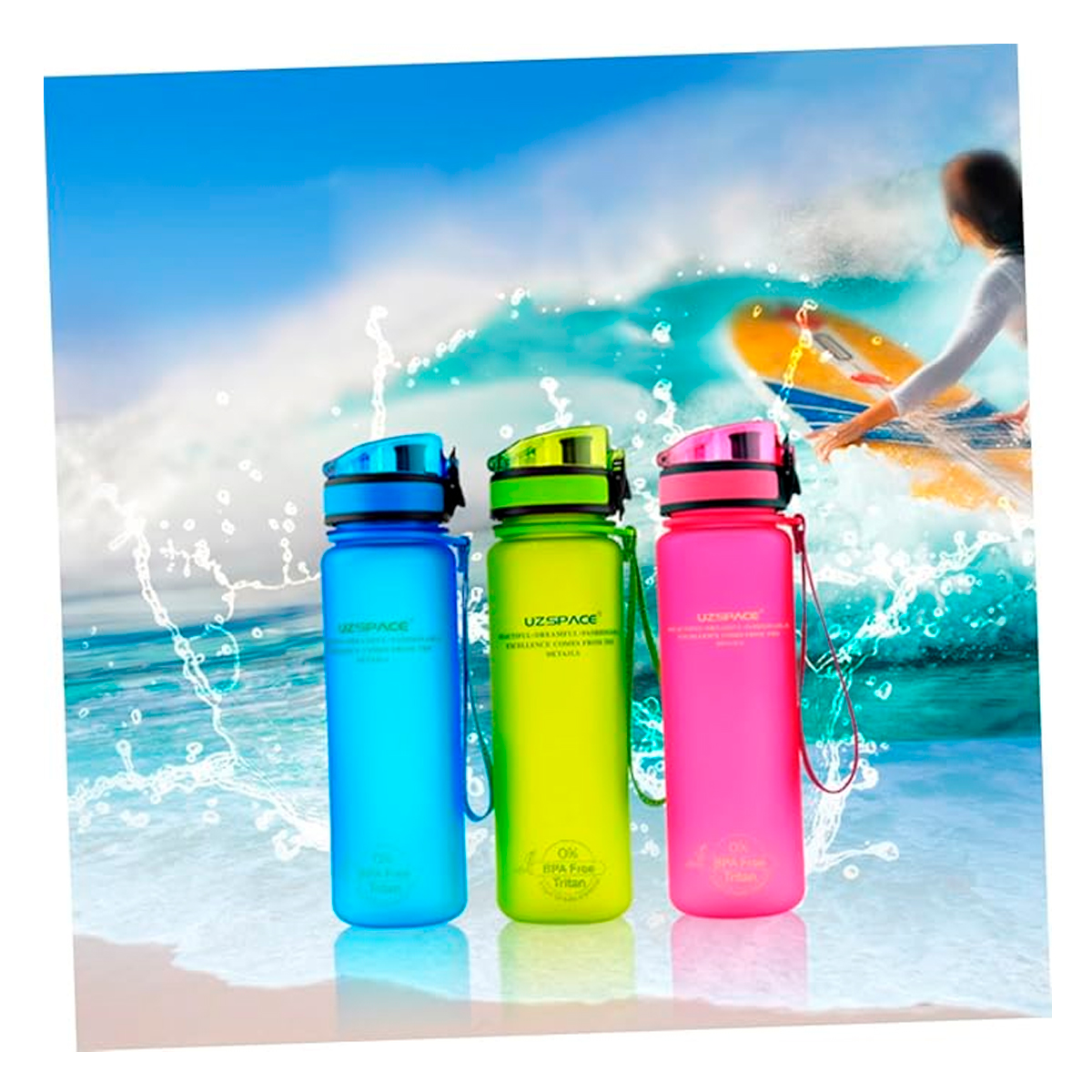Foto 3 pulgar | Termo De Agua Esencial Para Deportes 500 Ml Color Azul