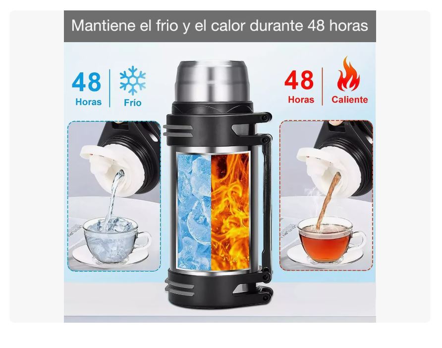 Foto 5 pulgar | Termos De Acero Inoxidable Camping Para Café Y Agua 2.5l Xtellar