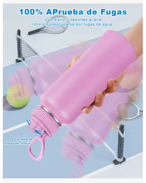 Foto 5 | Botella Termo Xtellar De 1000 Ml Para Bebidas Frías Y Calientes, Color Rosa