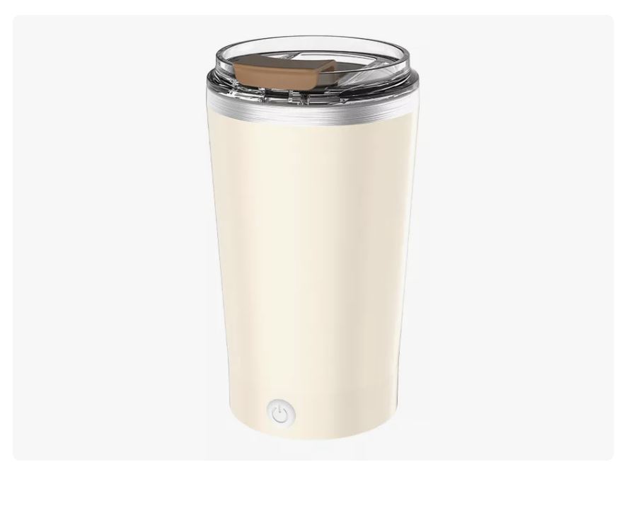 Foto 2 pulgar | Taza Blanca De Agitación Automática Taza De Café De 420ml Con Tapa Xtellar