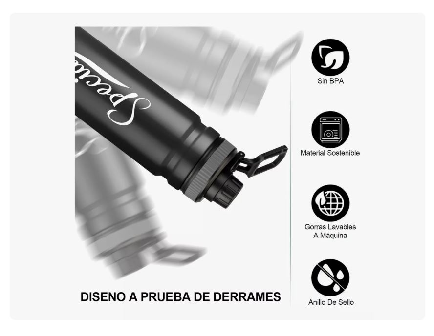 Foto 5 pulgar | Termo Negro Acero Inoxidable,botella Agua Térmica Portátil 750ml Xtellar