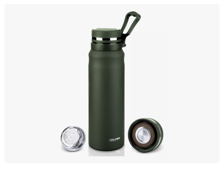 Foto 1 | Termo Verde Oscuro Acero Inoxidable Con Infusor De Té,taza Termica 1000ml Xtellar