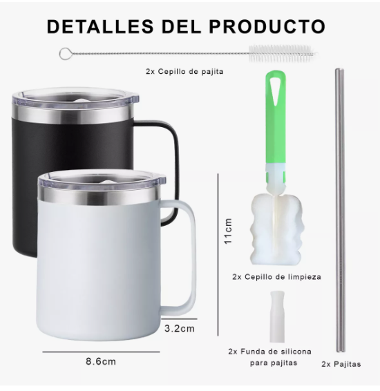 Foto 6 pulgar | 2pz 14oz Taza Xtellar Ara Cafe De Acero Inoxidable,colores Variados