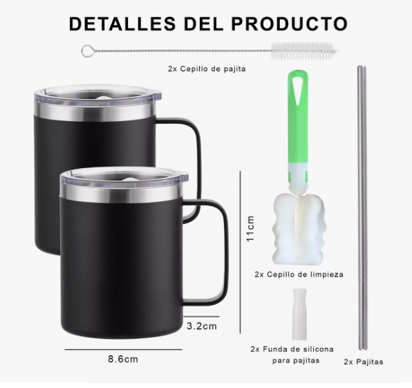 Foto 3 pulgar | 2pz 14oz Taza Xtellar Ara Cafe De Acero Inoxidable,colores Variados