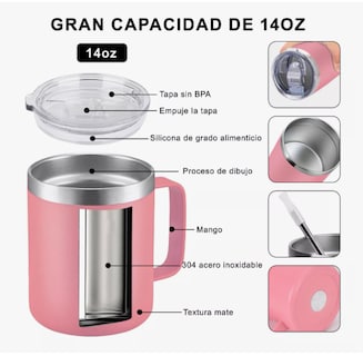 Foto 3 | 2pz 14oz Taza Xtellar Para Cafe De Acero Inoxidable,colores Variados