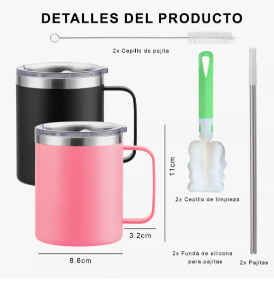 Foto 5 pulgar | 2pz 14oz Taza Xtellar Para Cafe De Acero Inoxidable,colores Variados