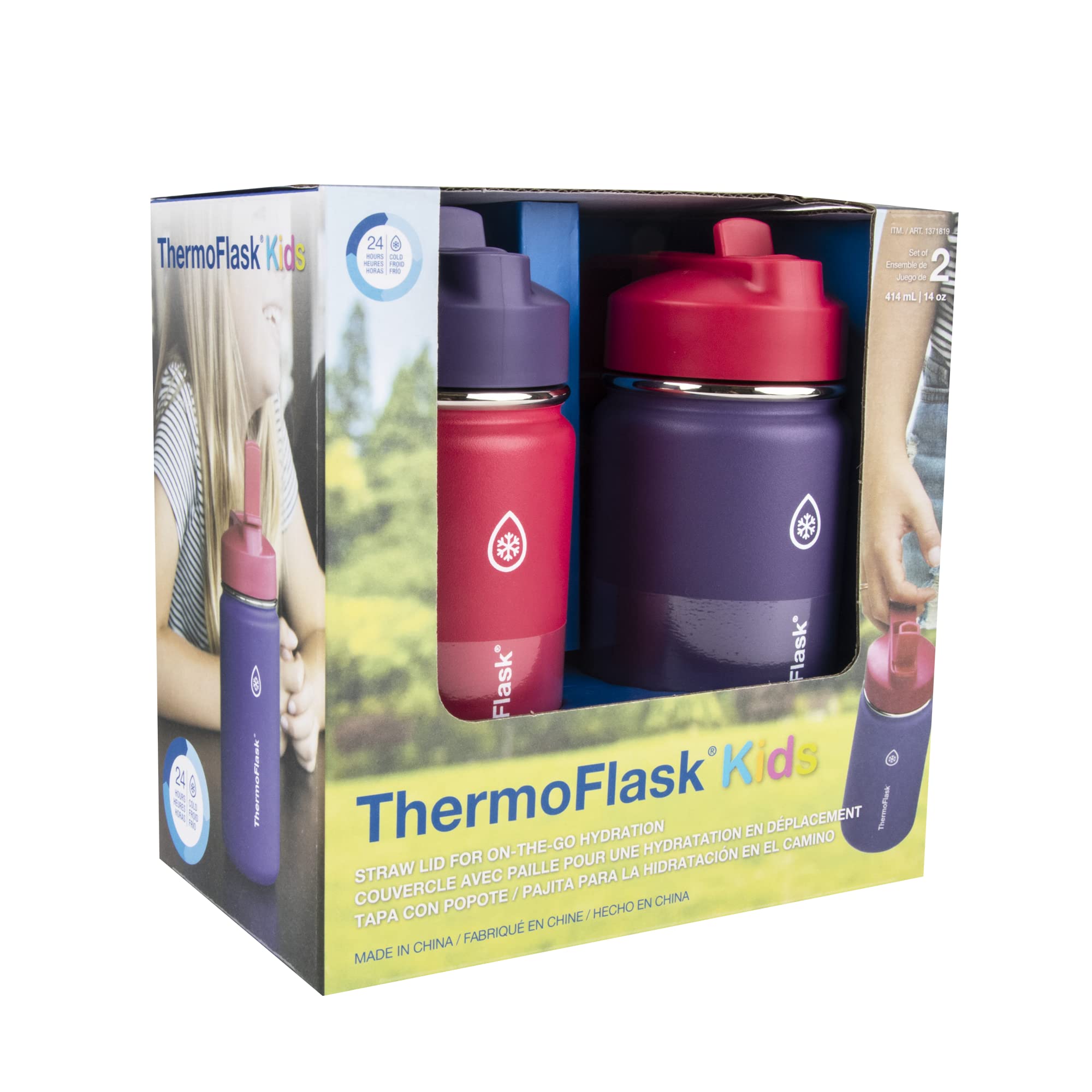 Foto 3 pulgar | Botella De Agua Thermoflask Kids De 414 Ml Con Tapa De Pajita, Paquete De 2 - Venta Internacional.