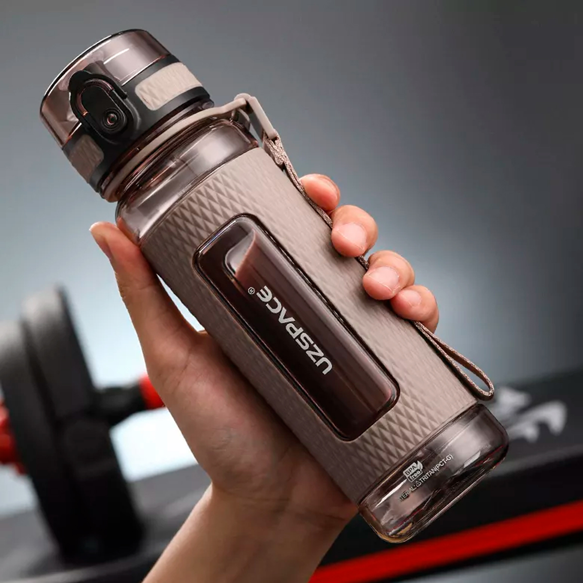 Foto 4 pulgar | Botella Deportiva Uzspace 5044 - 520ml Color Gris Roble