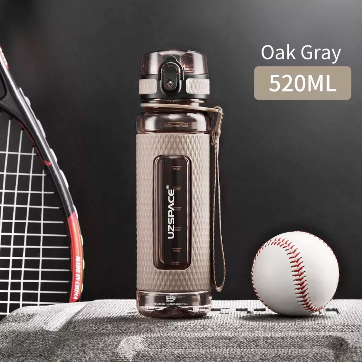 Foto 4 | Botella Deportiva Uzspace 5044 - 520ml Color Gris Roble