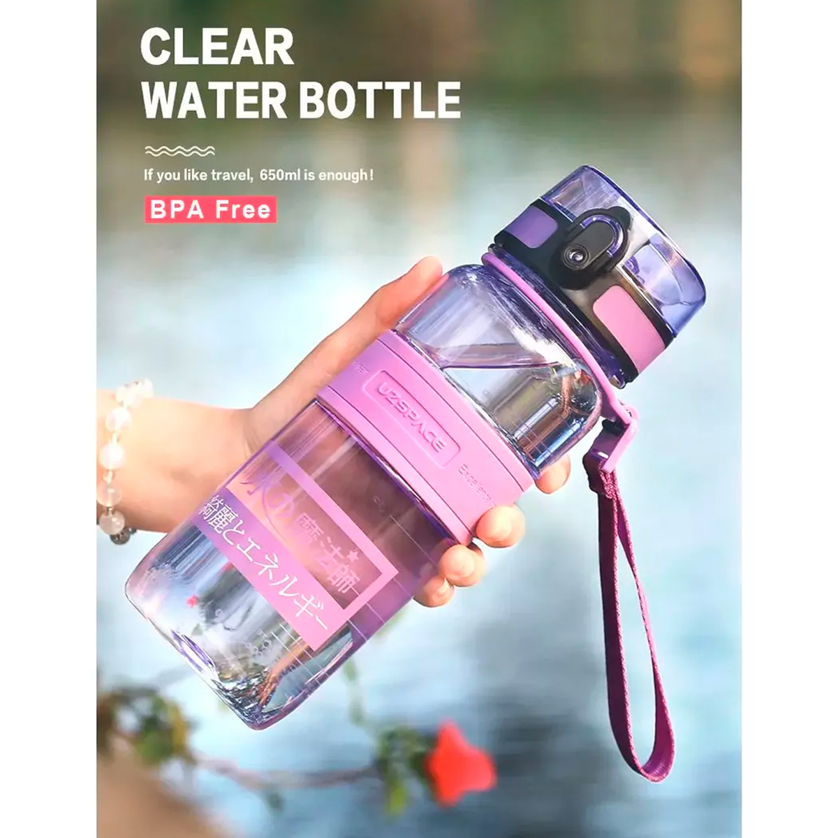 Foto 3 | Botella Deportiva Uzspace 5029 - 650ml Color Clitoria Blue