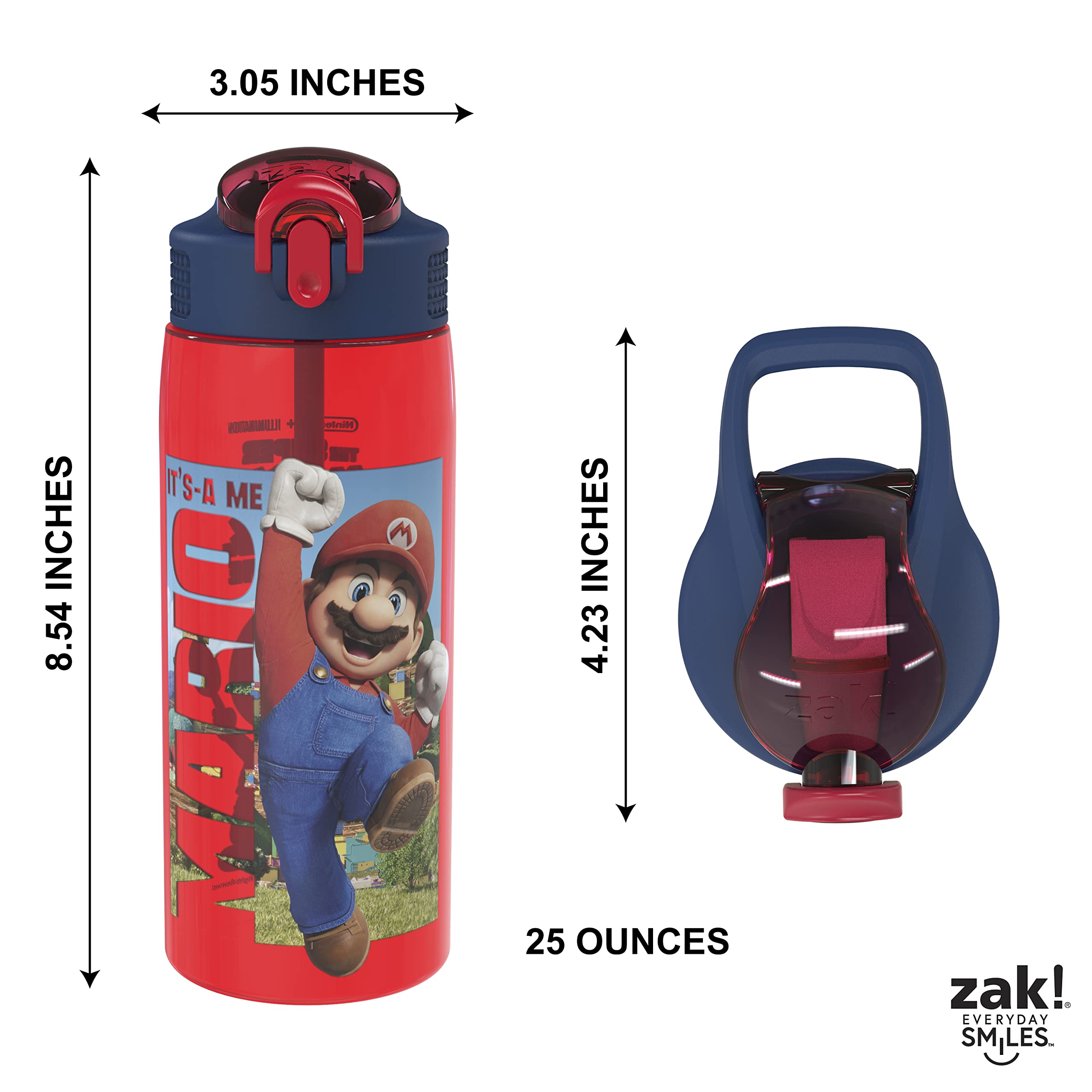 Foto 5 pulgar | Botella De Agua Zak Designs The Super Mario Bros. Movie 750 Ml - Venta Internacional.