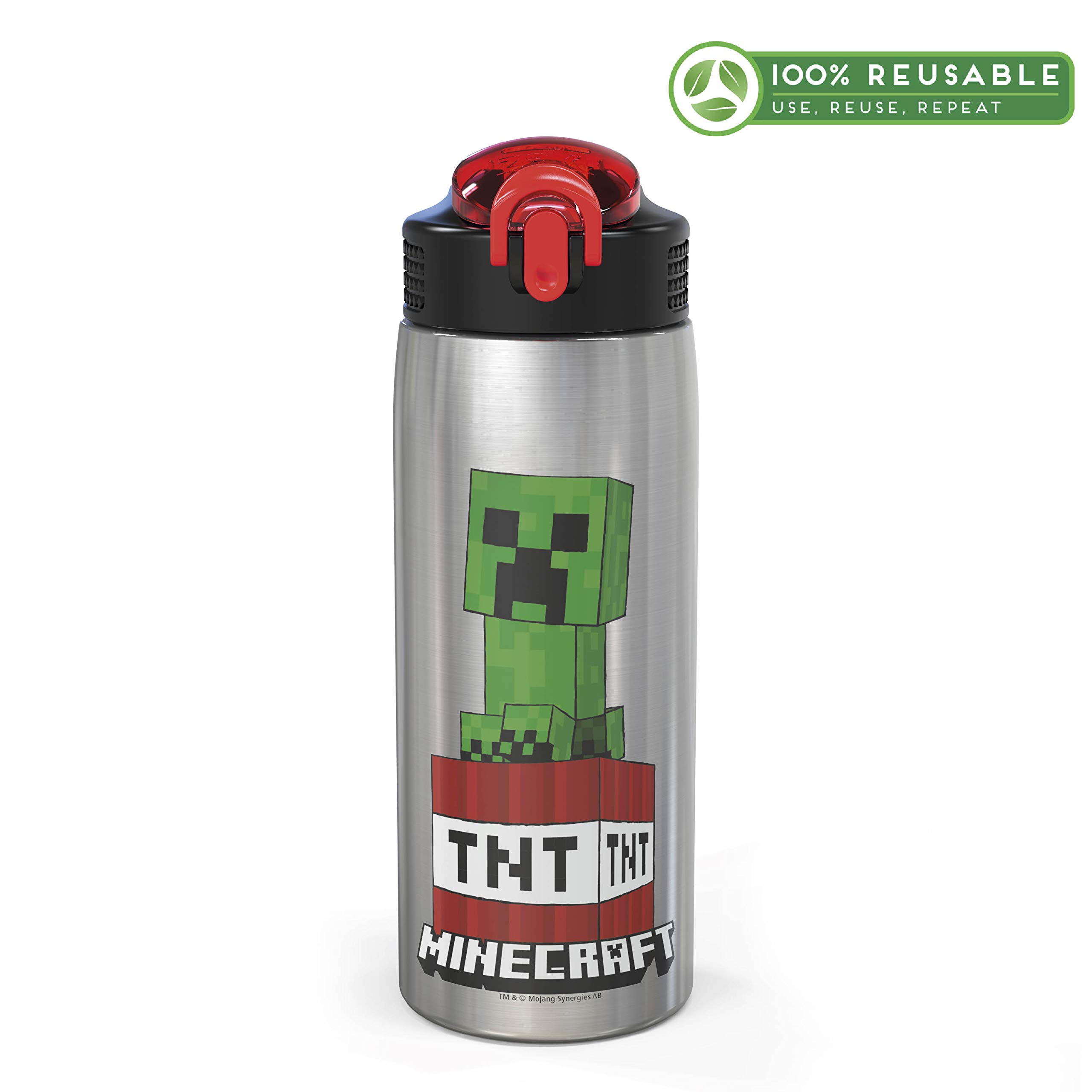 Foto 3 pulgar | Botella De Agua Zak Designs Mici-v151 Minecraft 800 Ml De Acero Inoxidable - Venta Internacional.