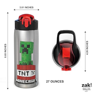 Foto 4 | Botella De Agua Zak Designs Mici-v151 Minecraft 800 Ml De Acero Inoxidable - Venta Internacional.