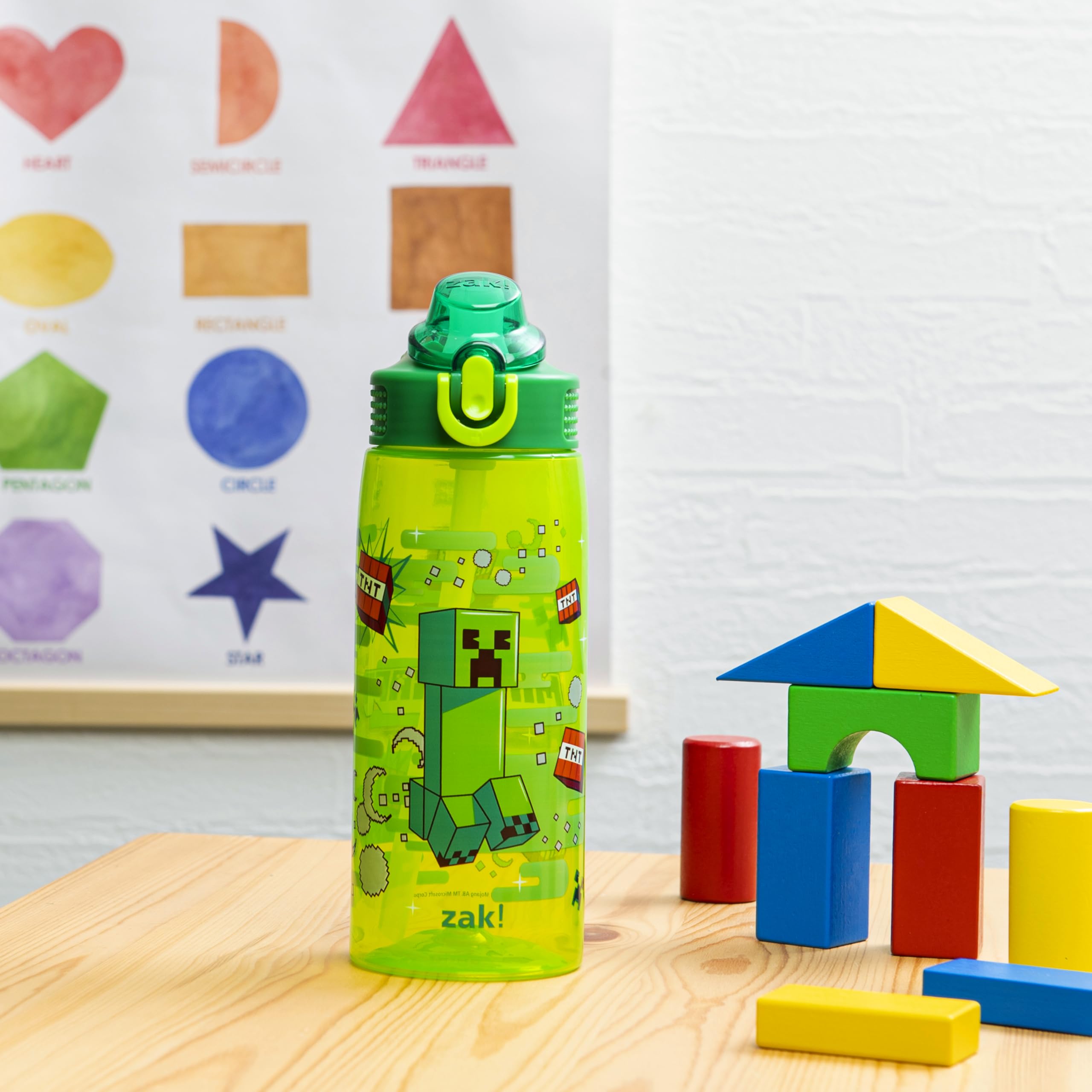 Foto 4 pulgar | Botella De Agua Zak Designs Minecraft Sage De 750 Ml Con Pajita - Venta Internacional.