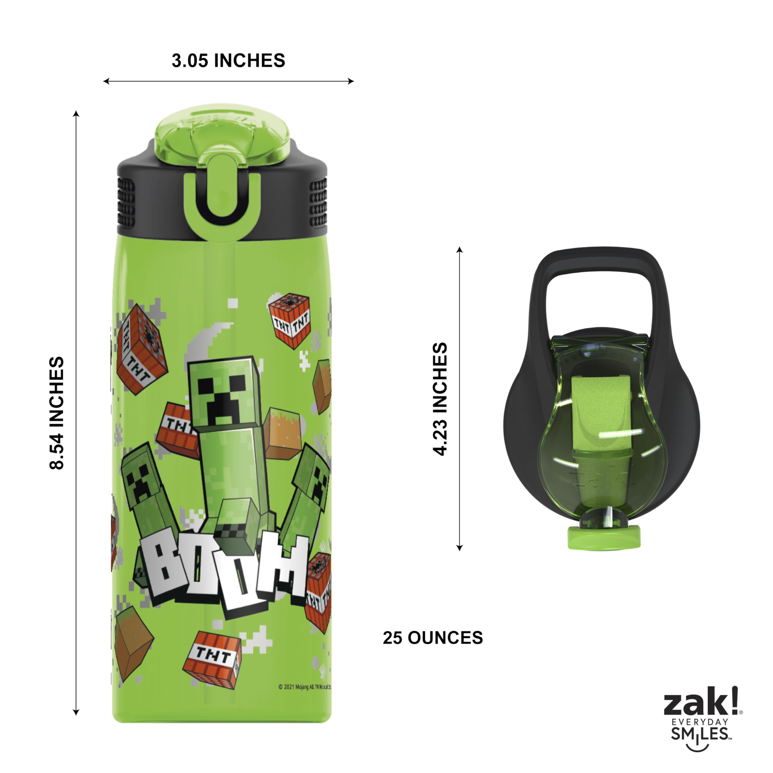 Foto 6 pulgar | Botella De Agua Zak Designs Minecraft De 750 Ml Con Pajita Y Asa - Venta Internacional.