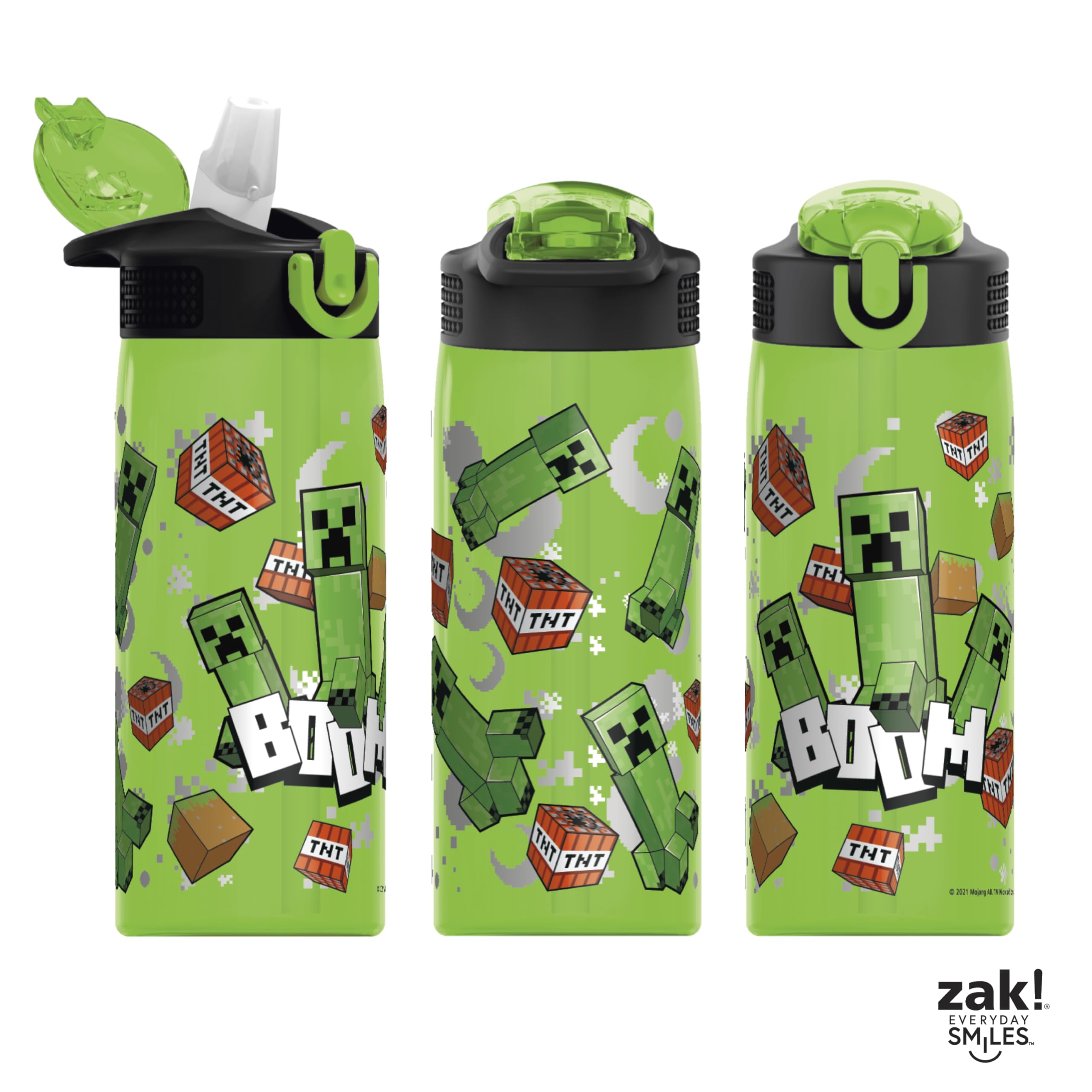 Foto 6 | Botella De Agua Zak Designs Minecraft De 750 Ml Con Pajita Y Asa - Venta Internacional.