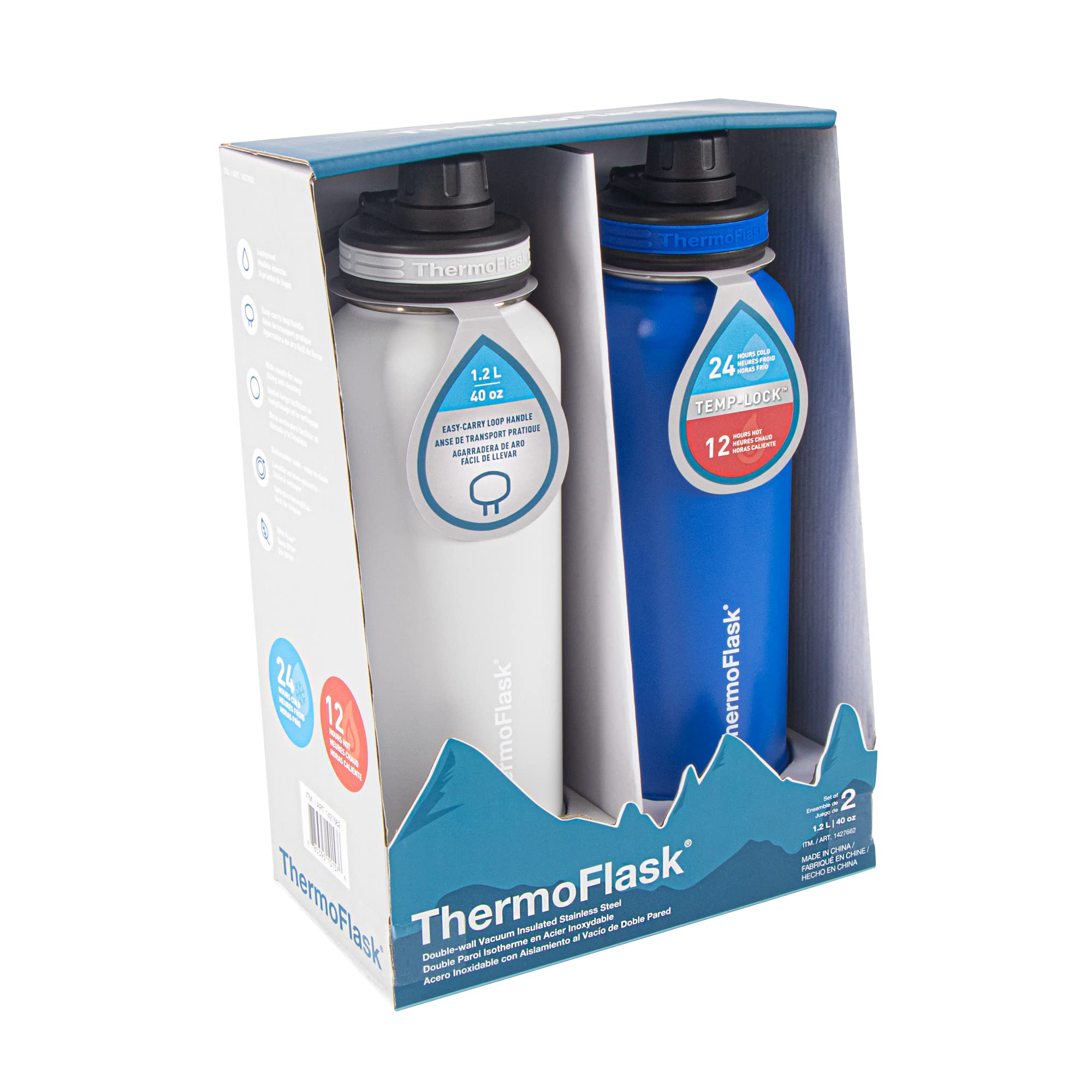 Foto 5 pulgar | Botella De Agua Con Aislamiento Térmico De 1,2 L Con Tapa Con Boquilla, Paquete De 2 - Venta Internacional.