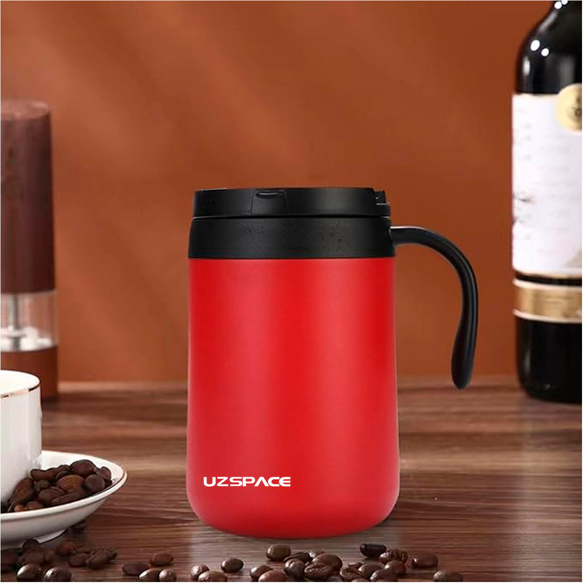 Foto 4 pulgar | Taza Aislada Uzspace Acero Inoxidable 470ml, Rojo