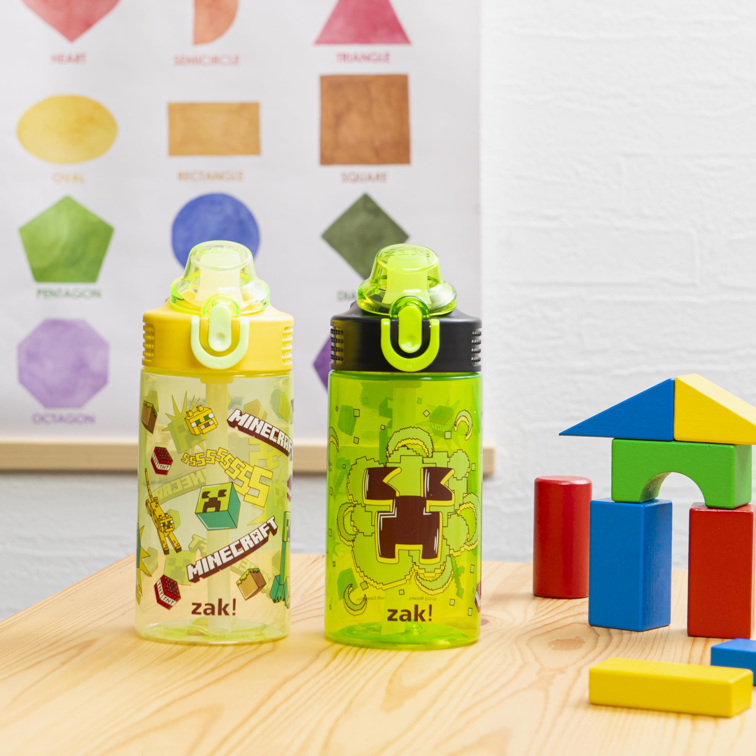 Foto 4 pulgar | Botella De Agua Zak Designs Minecraft Sage Kids, 480 Ml, Paquete De 2 - Venta Internacional.