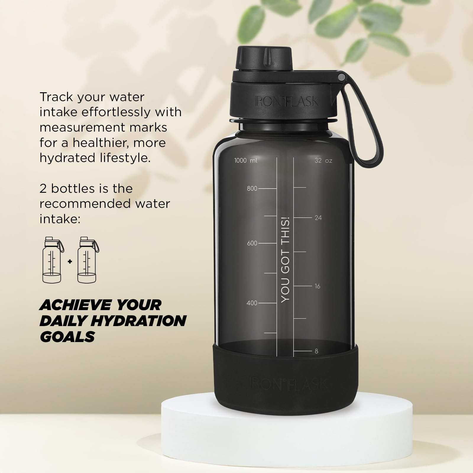 Foto 6 pulgar | Botella De Agua Iron °flask Clear Tritan Trekker 960 Ml Negra - Venta Internacional.