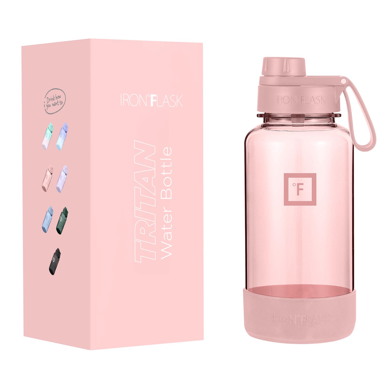 Foto 2 pulgar | Botella De Agua Iron °flask Clear Tritan Trekker 950 Ml Rosa - Venta Internacional.