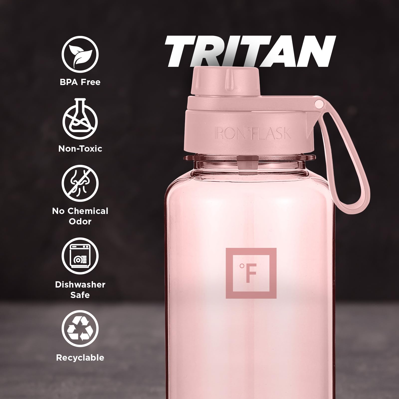 Foto 5 pulgar | Botella De Agua Iron °flask Clear Tritan Trekker 950 Ml Rosa - Venta Internacional.