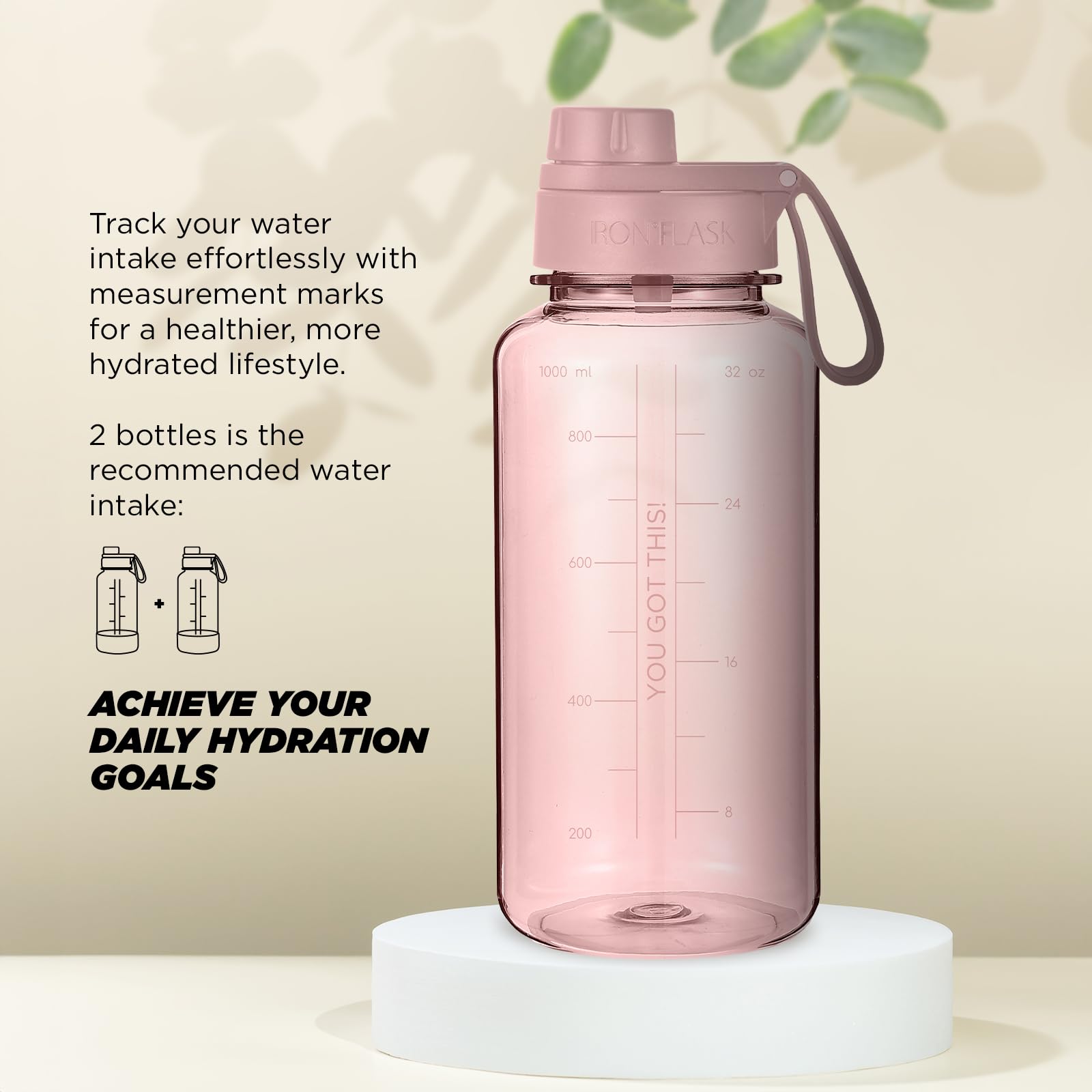 Foto 6 pulgar | Botella De Agua Iron °flask Clear Tritan Trekker 950 Ml Rosa - Venta Internacional.