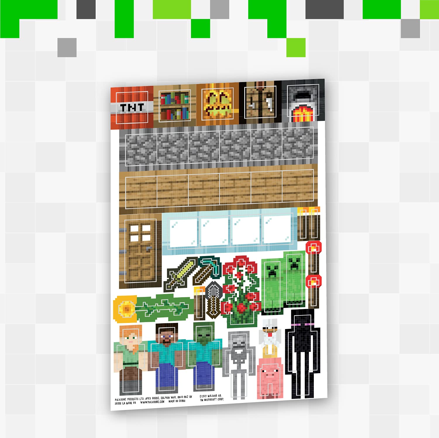 Foto 6 pulgar | Botella De Agua Paladone Minecraft Con Calcomanías Adicionales De 600 Ml - Venta Internacional.