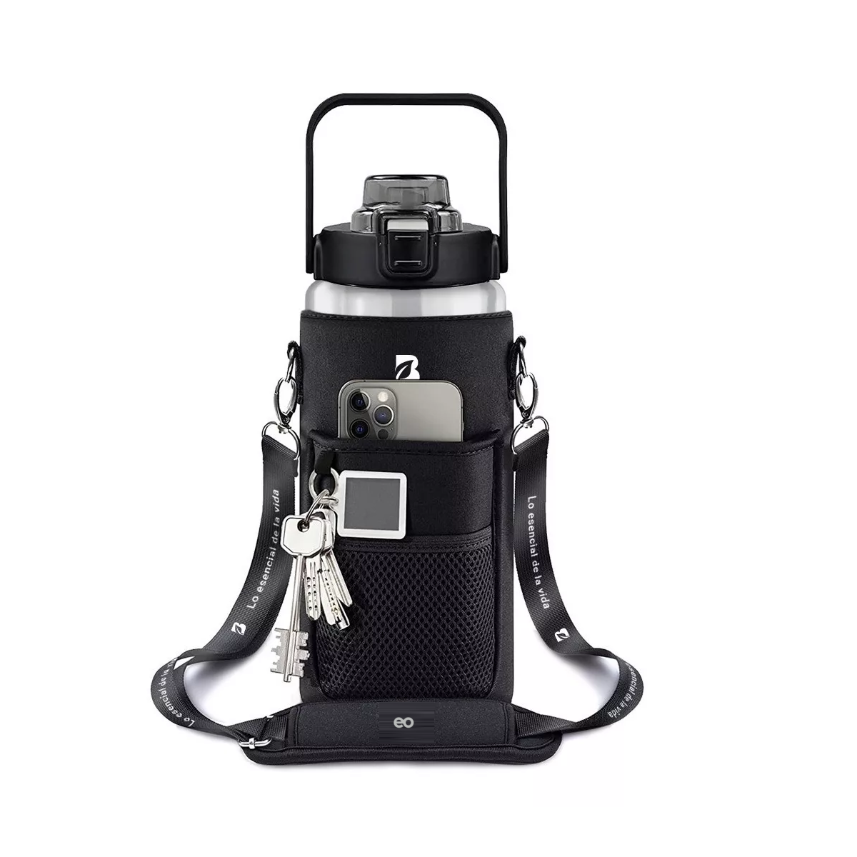 Foto 2 | Language Botella De Agua 64oz Con Funda Neopreno Motivacional,eo Safe Imports Esi-14196-1 Negro