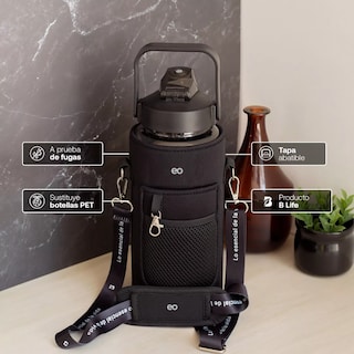 Foto 3 | Language Botella De Agua 64oz Con Funda Neopreno Motivacional,eo Safe Imports Esi-14196-1 Negro