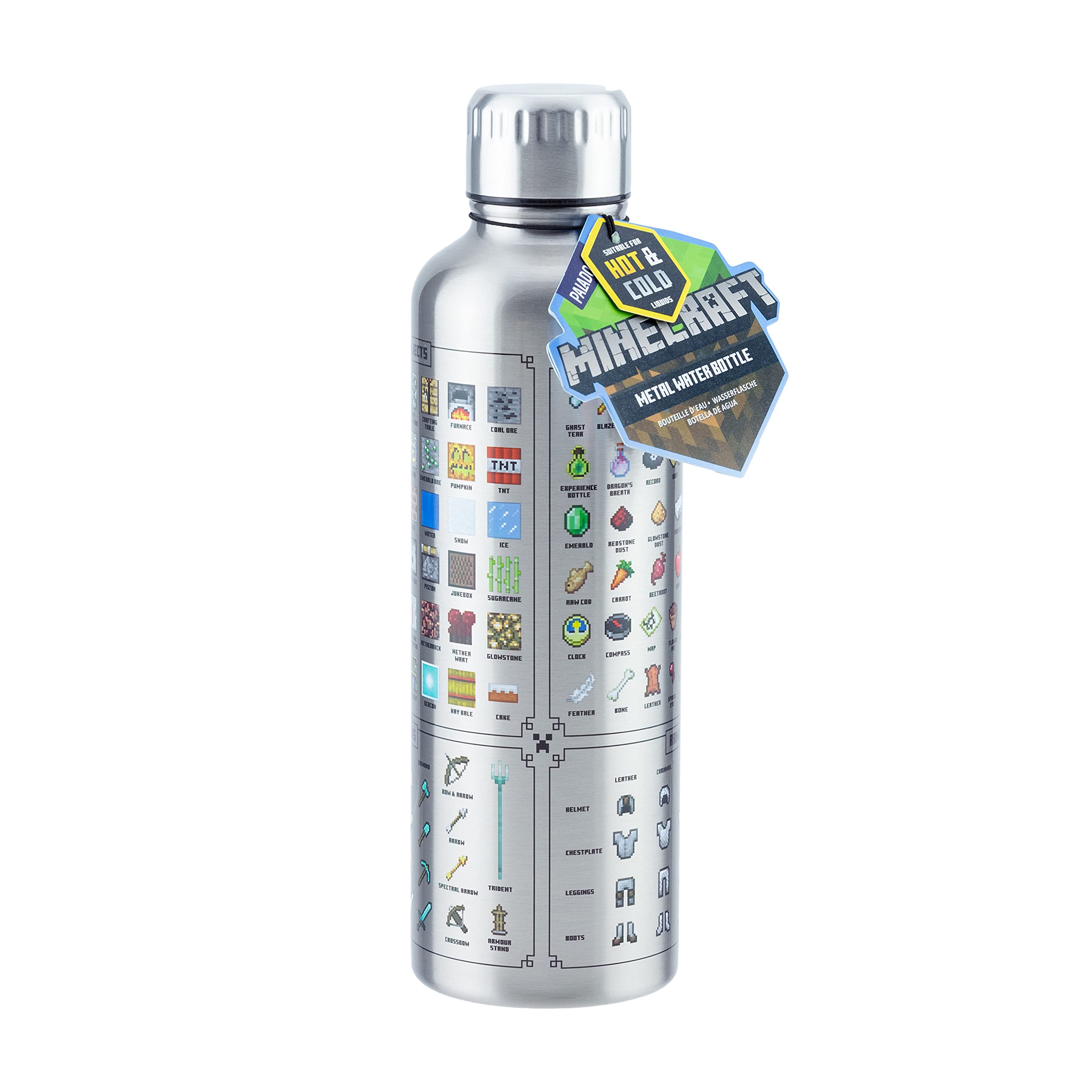 Foto 2 pulgar | Botella De Agua Paladone Minecraft De Acero Inoxidable De 500 Ml - Venta Internacional.
