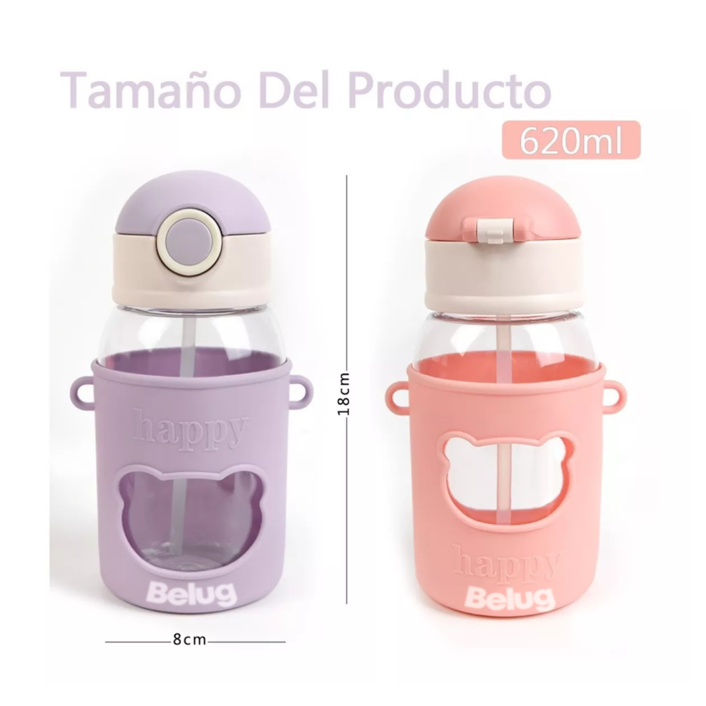 Foto 3 pulgar | Botellas De Agua Portátil Con Correa Y Funda, 2 Piezas Azul/rosa Belug