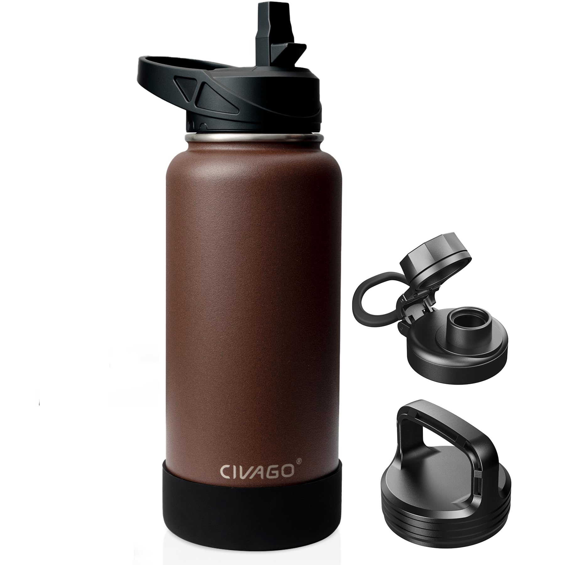 Foto 2 pulgar | Botella De Agua Civago Con Aislamiento De Acero Inoxidable De 950 Ml, Color Marrón Oscuro - Venta Internacional.