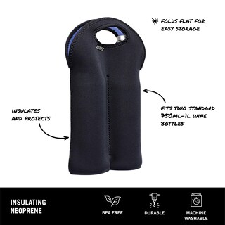 Foto 2 | Tote Bag Built 2b-blk De Neopreno Resistente A Las Manchas Para 2 Botellas, Color Negro - Venta Internacional.