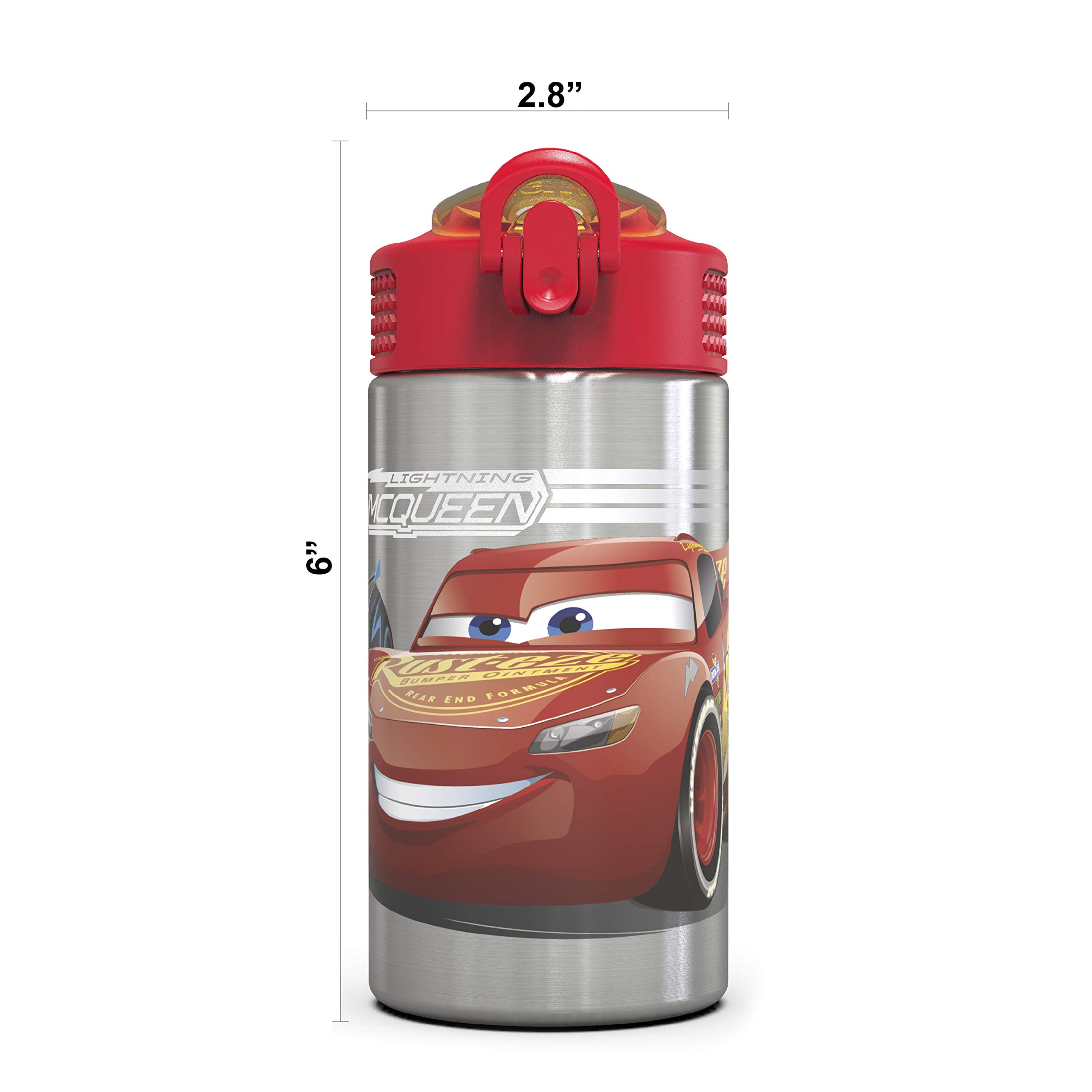 Foto 4 pulgar | Botella De Agua Zak Designs Disney Cars 3 De Acero Inoxidable, 460 Ml - Venta Internacional.
