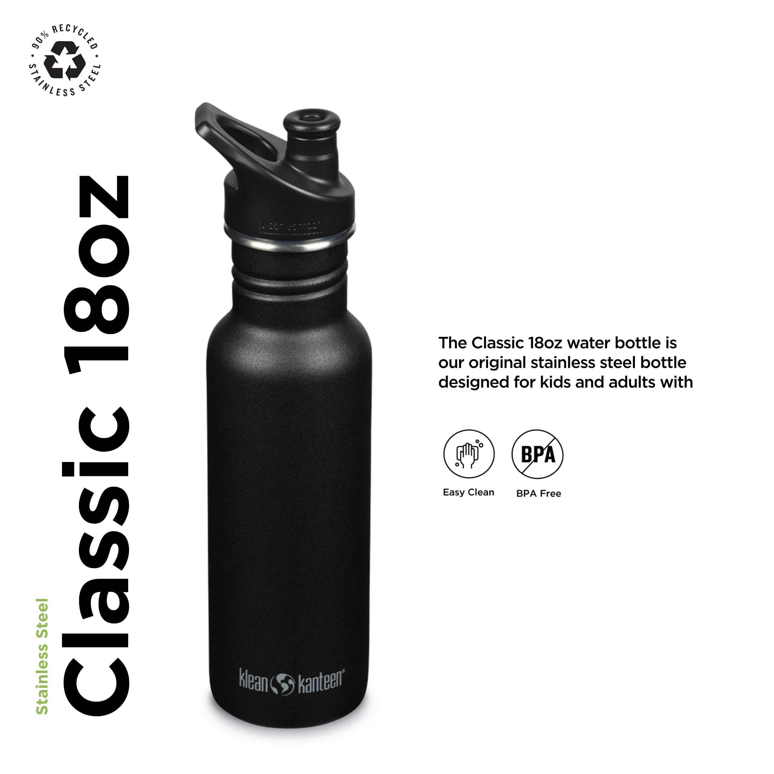 Foto 3 pulgar | Botella De Agua Klean Kanteen Classic Narrow De 532 Ml Con Tapa Deportiva - Venta Internacional.